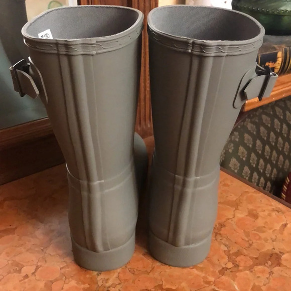 New Hunter Refined Slim Fit Short Rain Boots Gray Wellies, Wellingtons 9 - Picture 9 of 10